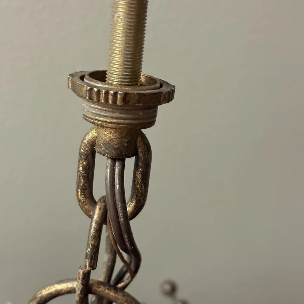 Wrought Iron Acrylic Crystal‎ Chandelier Bronze Wire Branch Crystal Cottage Look